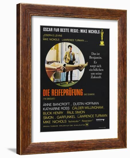 The Graduate (Die Reifeprufung), German poster, Dustin Hoffman, 1967-null-Framed Art Print