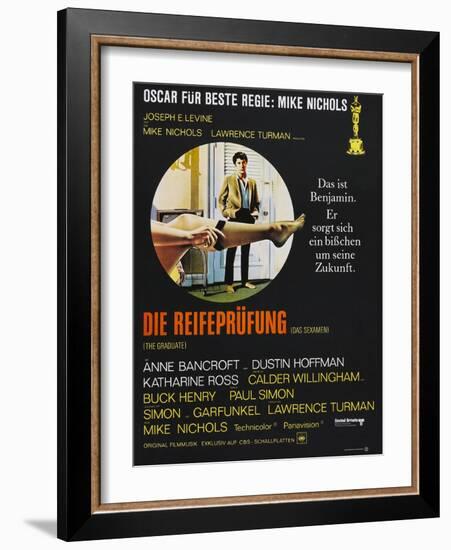 The Graduate (Die Reifeprufung), German poster, Dustin Hoffman, 1967-null-Framed Art Print