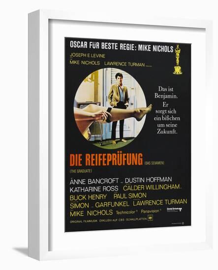 The Graduate (Die Reifeprufung), German poster, Dustin Hoffman, 1967-null-Framed Art Print