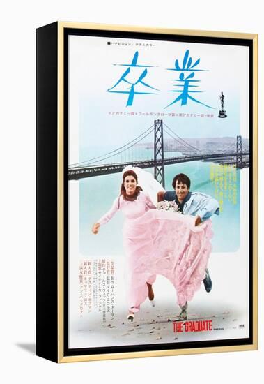 The Graduate, Japanese poster, Katharine Ross, Dustin Hoffman, 1967-null-Framed Stretched Canvas