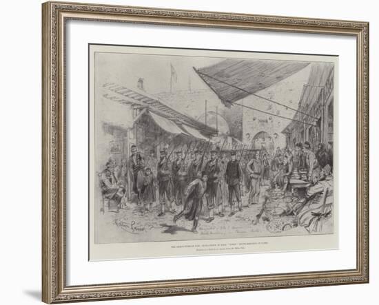 The Graeco-Turkish War, Bluejackets of HMS Anson Route-Marching in Canea-Melton Prior-Framed Giclee Print