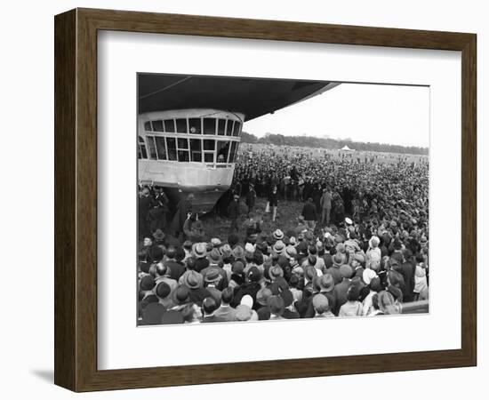 The Graf Zeppelin Airship at Hanworth Aerodrome Surrounded by Onlookers, 1931-null-Framed Photographic Print