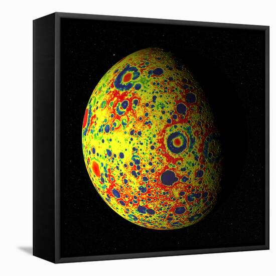 The Grail Free-Air Gravity Map of the Moon-null-Framed Premier Image Canvas