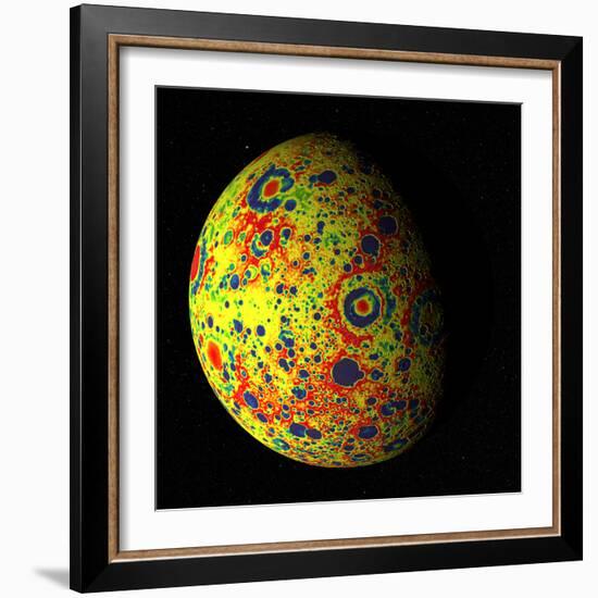 The Grail Free-Air Gravity Map of the Moon-null-Framed Photographic Print