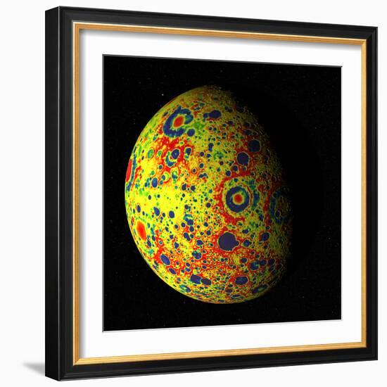 The Grail Free-Air Gravity Map of the Moon-null-Framed Photographic Print