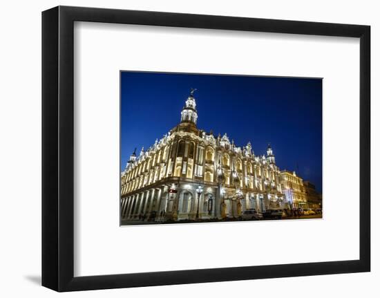 The Gran Teatro (Grand Theater) Illuminated at Night, Havana, Cuba, West Indies, Caribbean-Yadid Levy-Framed Photographic Print