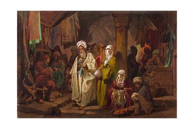 THE GRAND BAZAAR ISTANBUL TURKEY SCENE PAINTING A PREZIOSI ART REAL CANVAS PRINT