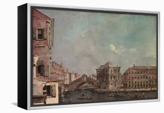 The Grand Canal above the Rialto, c.1760-Francesco Guardi-Framed Premier Image Canvas