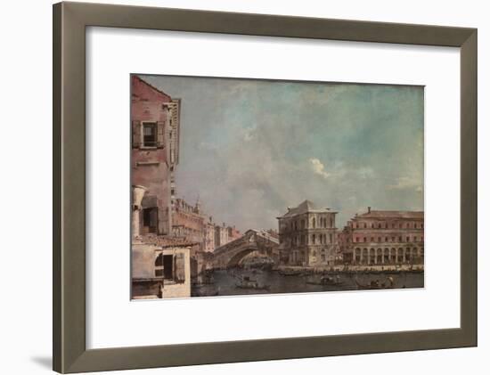 The Grand Canal above the Rialto, c.1760-Francesco Guardi-Framed Giclee Print