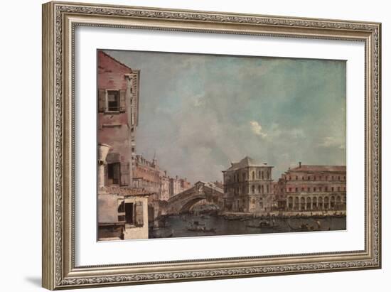 The Grand Canal above the Rialto, c.1760-Francesco Guardi-Framed Giclee Print