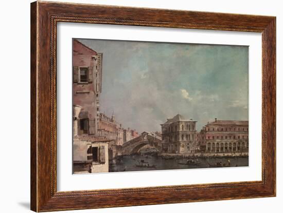 The Grand Canal above the Rialto, c.1760-Francesco Guardi-Framed Giclee Print