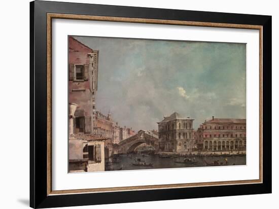 The Grand Canal above the Rialto, c.1760-Francesco Guardi-Framed Giclee Print