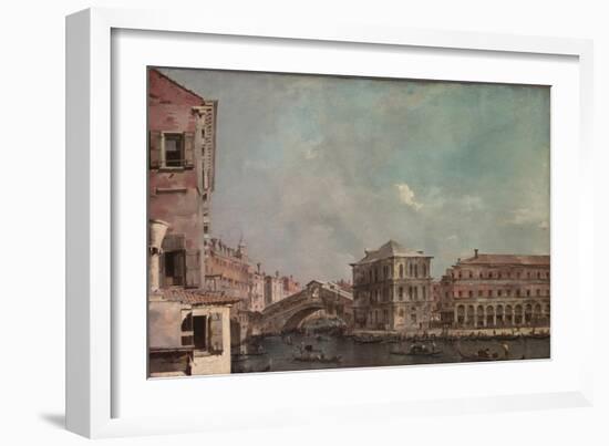 The Grand Canal above the Rialto, c.1760-Francesco Guardi-Framed Giclee Print