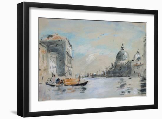 The Grand Canal and Church of Santa Maria Della Salute, Venice (Watercolour)-Hercules Brabazon Brabazon-Framed Giclee Print