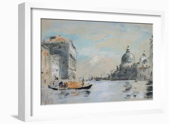 The Grand Canal and Church of Santa Maria Della Salute, Venice (Watercolour)-Hercules Brabazon Brabazon-Framed Giclee Print