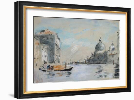 The Grand Canal and Church of Santa Maria Della Salute, Venice (Watercolour)-Hercules Brabazon Brabazon-Framed Giclee Print