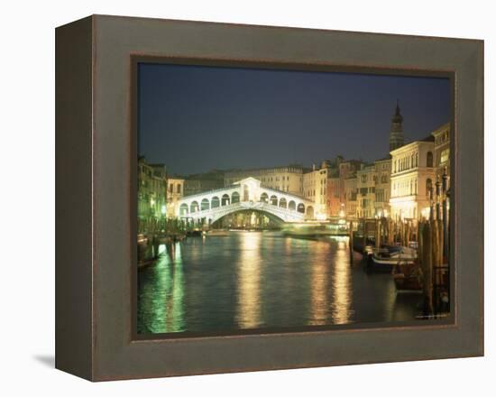 The Grand Canal and Rialto Bridge at Dusk, Venice, Unesco World Heritage Site, Veneto, Italy-Sergio Pitamitz-Framed Premier Image Canvas