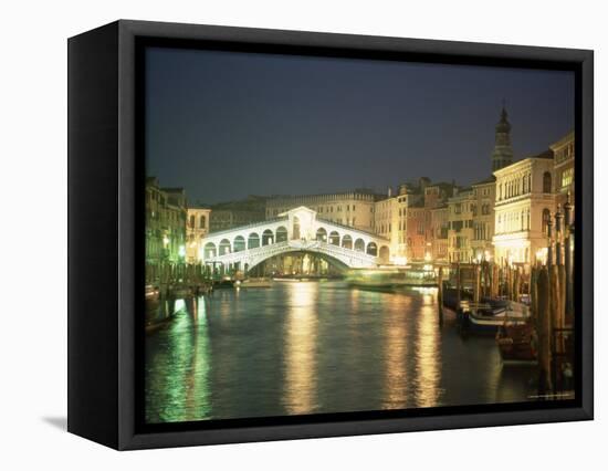 The Grand Canal and Rialto Bridge at Dusk, Venice, Unesco World Heritage Site, Veneto, Italy-Sergio Pitamitz-Framed Premier Image Canvas