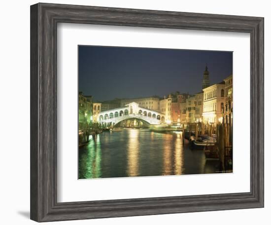 The Grand Canal and Rialto Bridge at Dusk, Venice, Unesco World Heritage Site, Veneto, Italy-Sergio Pitamitz-Framed Photographic Print