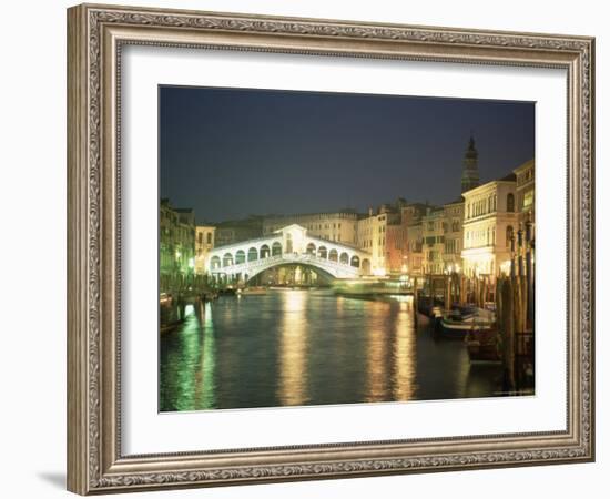 The Grand Canal and Rialto Bridge at Dusk, Venice, Unesco World Heritage Site, Veneto, Italy-Sergio Pitamitz-Framed Photographic Print