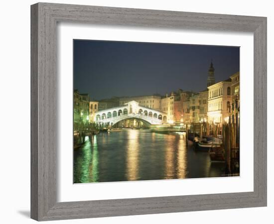 The Grand Canal and Rialto Bridge at Dusk, Venice, Unesco World Heritage Site, Veneto, Italy-Sergio Pitamitz-Framed Photographic Print