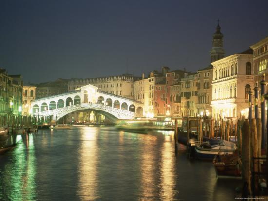 The Grand Canal And Rialto Bridge At Dusk Venice Unesco World Heritage Site Veneto Italy Photographic Print By Sergio Pitamitz Art Com