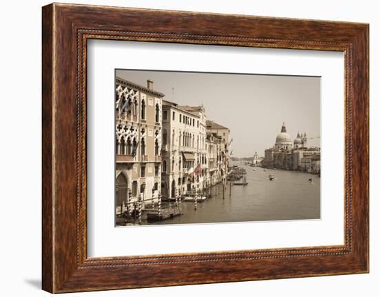 The Grand Canal and the Domed Santa Maria Della Salute, Venice, Veneto, Italy, Europe-Amanda Hall-Framed Photographic Print