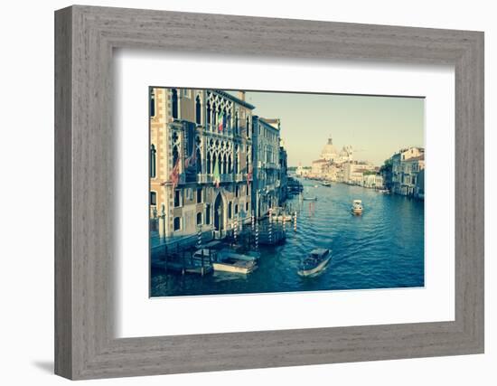 The Grand Canal and the Domed Santa Maria Della Salute, Venice, Veneto, Italy, Europe-Amanda Hall-Framed Photographic Print