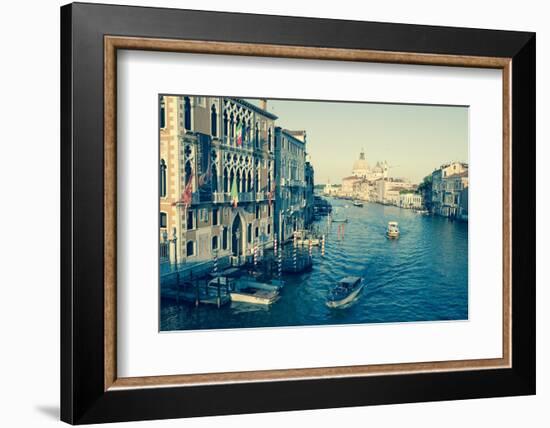 The Grand Canal and the Domed Santa Maria Della Salute, Venice, Veneto, Italy, Europe-Amanda Hall-Framed Photographic Print