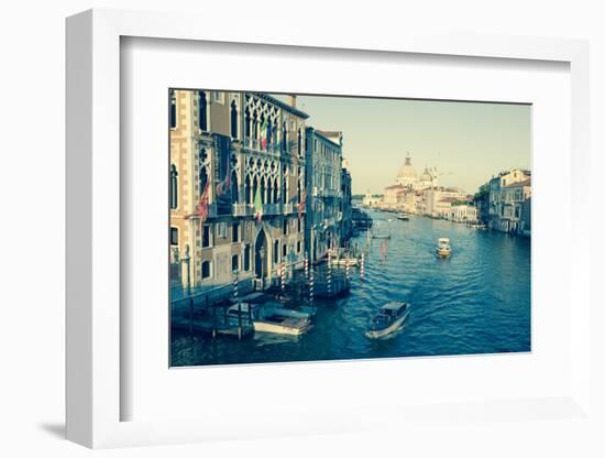 The Grand Canal and the Domed Santa Maria Della Salute, Venice, Veneto, Italy, Europe-Amanda Hall-Framed Photographic Print