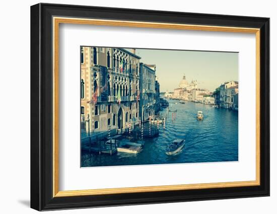 The Grand Canal and the Domed Santa Maria Della Salute, Venice, Veneto, Italy, Europe-Amanda Hall-Framed Photographic Print