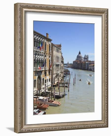 The Grand Canal and the Domed Santa Maria Della Salute, Venice, Veneto, Italy-Amanda Hall-Framed Photographic Print