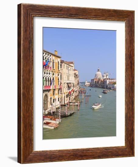 The Grand Canal and the Domed Santa Maria Della Salute, Venice, Veneto, Italy-Amanda Hall-Framed Photographic Print