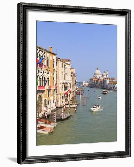 The Grand Canal and the Domed Santa Maria Della Salute, Venice, Veneto, Italy-Amanda Hall-Framed Photographic Print