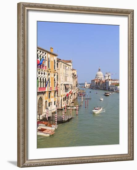 The Grand Canal and the Domed Santa Maria Della Salute, Venice, Veneto, Italy-Amanda Hall-Framed Photographic Print