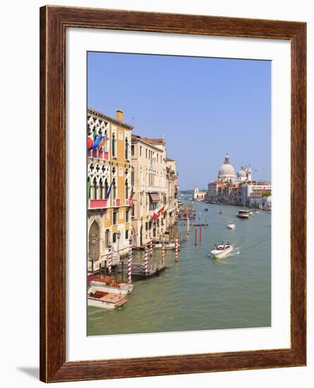 The Grand Canal and the Domed Santa Maria Della Salute, Venice, Veneto, Italy-Amanda Hall-Framed Photographic Print