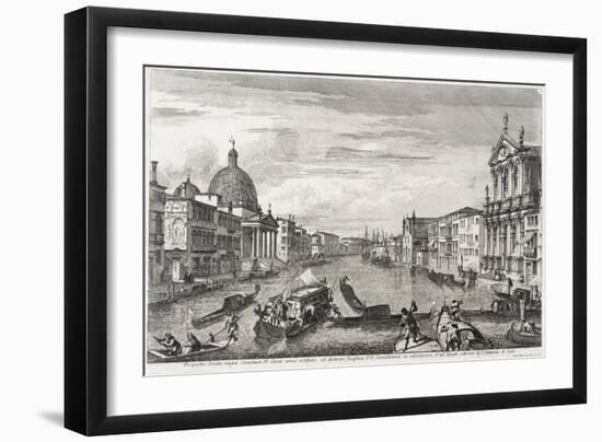 The Grand Canal Between San Simone Piccolo and Santa Chiara, c.1740-41-Michele Marieschi-Framed Giclee Print