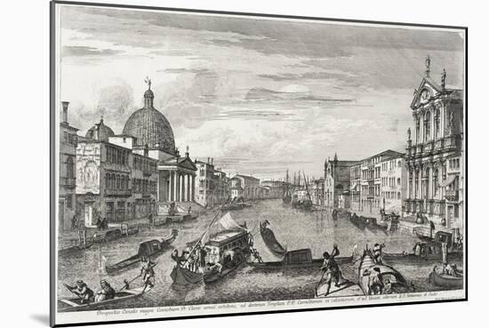 The Grand Canal Between San Simone Piccolo and Santa Chiara, c.1740-41-Michele Marieschi-Mounted Giclee Print