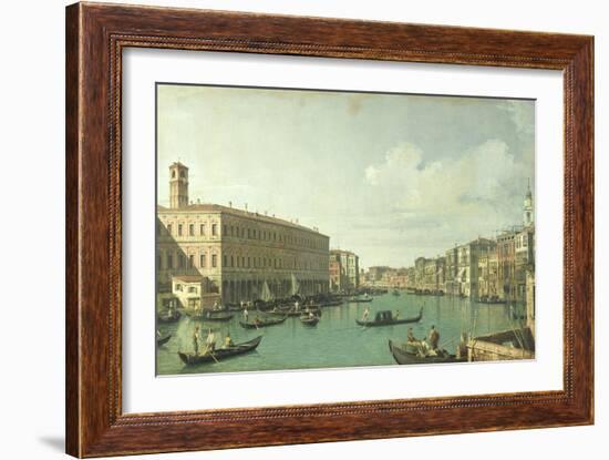The Grand Canal from the Rialto Bridge-Canaletto-Framed Giclee Print