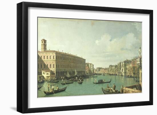 The Grand Canal from the Rialto Bridge-Canaletto-Framed Giclee Print