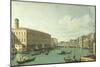 The Grand Canal from the Rialto Bridge-Canaletto-Mounted Giclee Print
