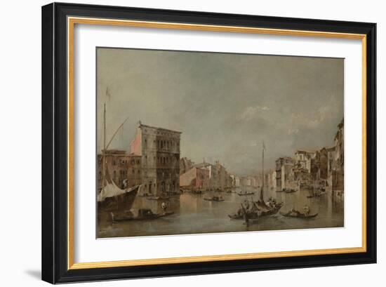 The Grand Canal in Venice with Palazzo Bembo, c.1768-Francesco Guardi-Framed Giclee Print