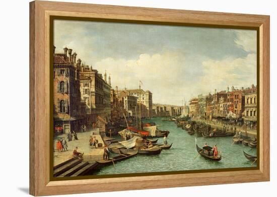 The Grand Canal Near the Rialto Bridge, Venice, C.1730-Canaletto-Framed Premier Image Canvas