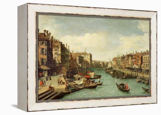 The Grand Canal Near the Rialto Bridge, Venice, C.1730-Canaletto-Framed Premier Image Canvas