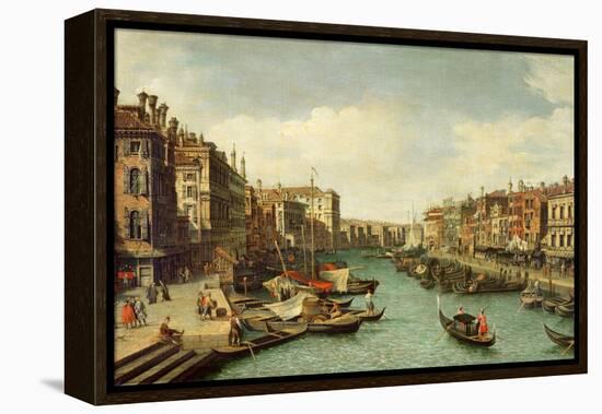 The Grand Canal Near the Rialto Bridge, Venice, C.1730-Canaletto-Framed Premier Image Canvas