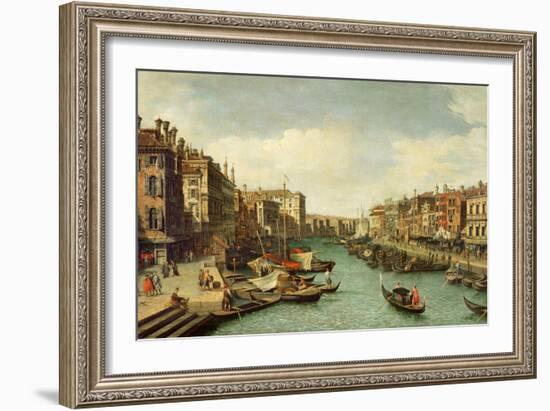 The Grand Canal Near the Rialto Bridge, Venice, C.1730-Canaletto-Framed Giclee Print