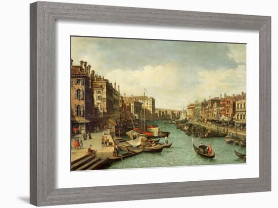 The Grand Canal Near the Rialto Bridge, Venice, C.1730-Canaletto-Framed Giclee Print