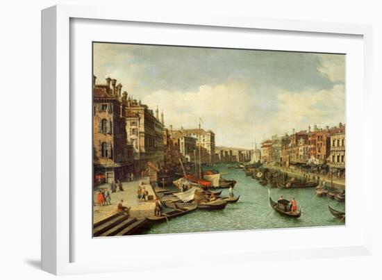 The Grand Canal Near the Rialto Bridge, Venice, C.1730-Canaletto-Framed Giclee Print