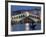 The Grand Canal, the Rialto Bridge and Gondolas at Night, Venice, Veneto, Italy-Christian Kober-Framed Photographic Print