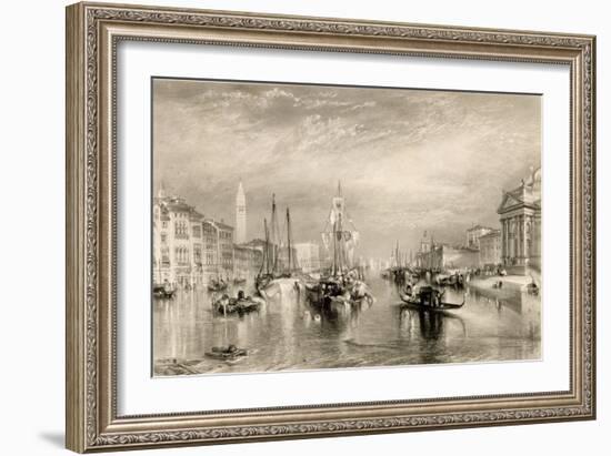 The Grand Canal, Venice, Engraved by William Miller (1796-1882) 1838-52 (Engraving)-J. M. W. Turner-Framed Giclee Print